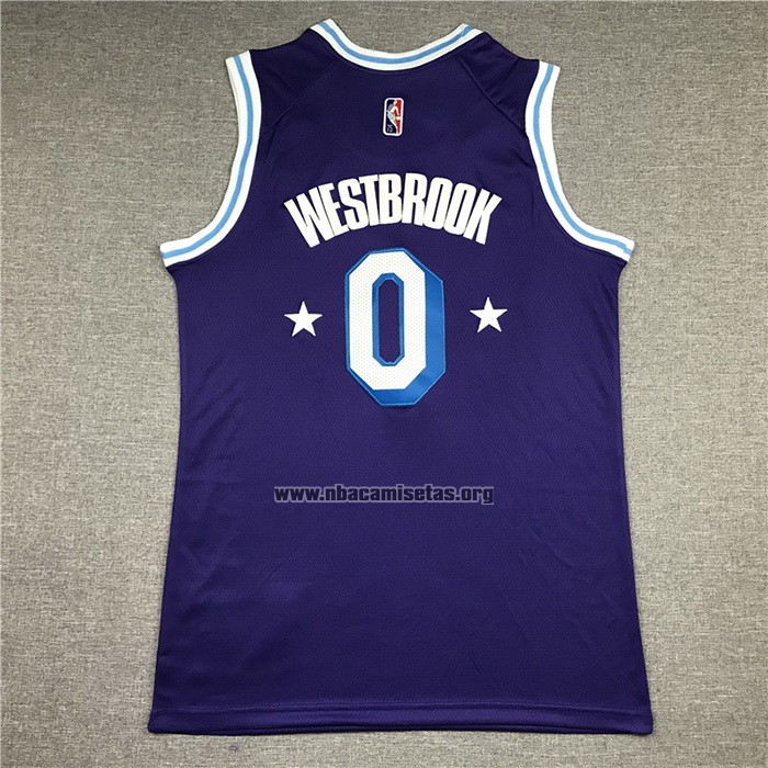 Camiseta Los Angeles Lakers Russell Westbrook NO 0 Ciudad Edition 2021-22 Violeta